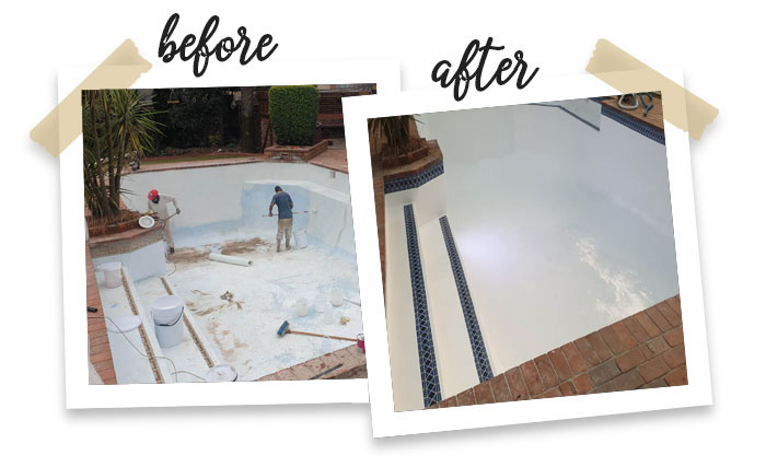 example of fibreglass pool repairs