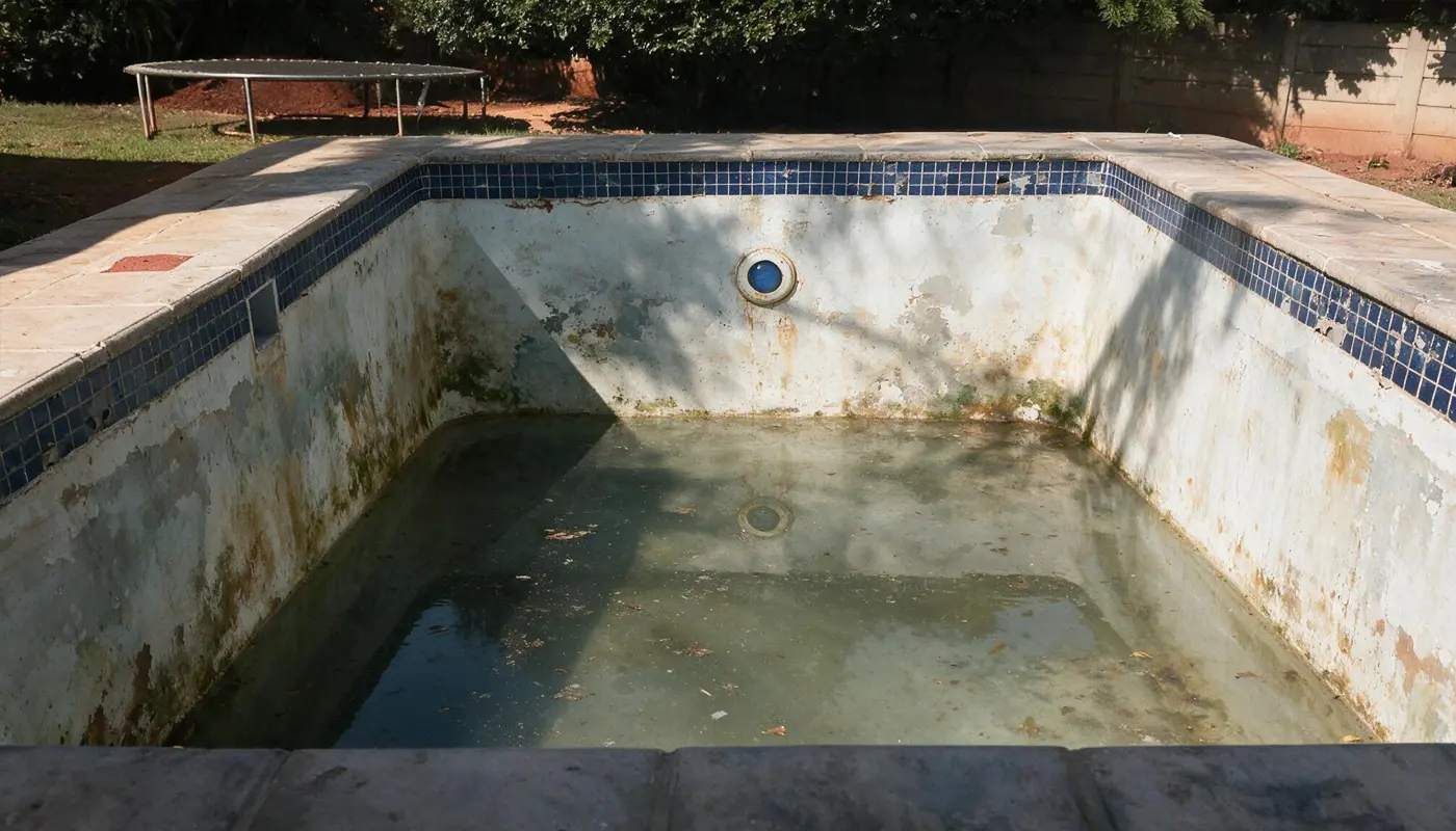 Old Marbelite pool before renovation and resurfacing