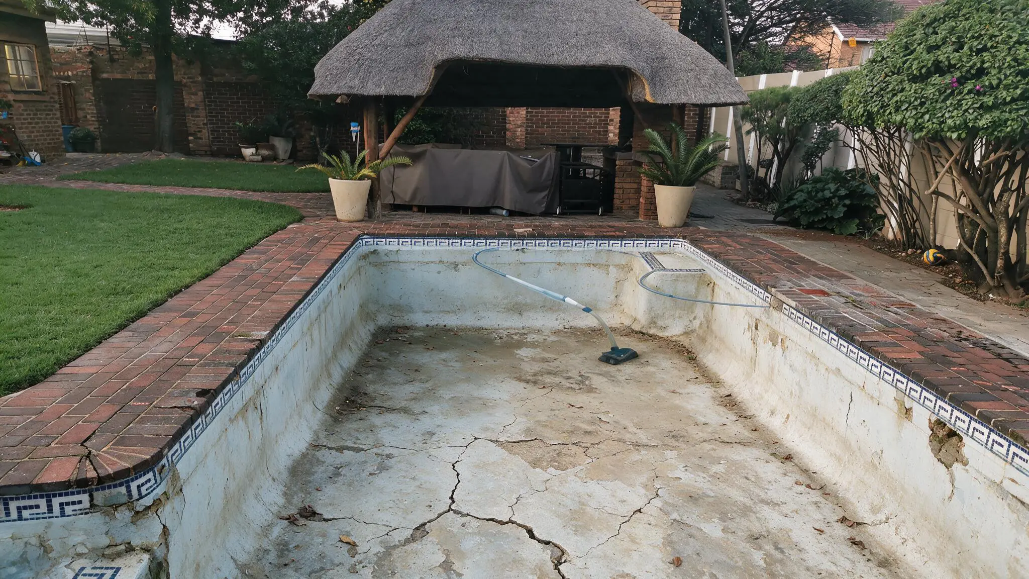 Swimming pool before fibreglass relining