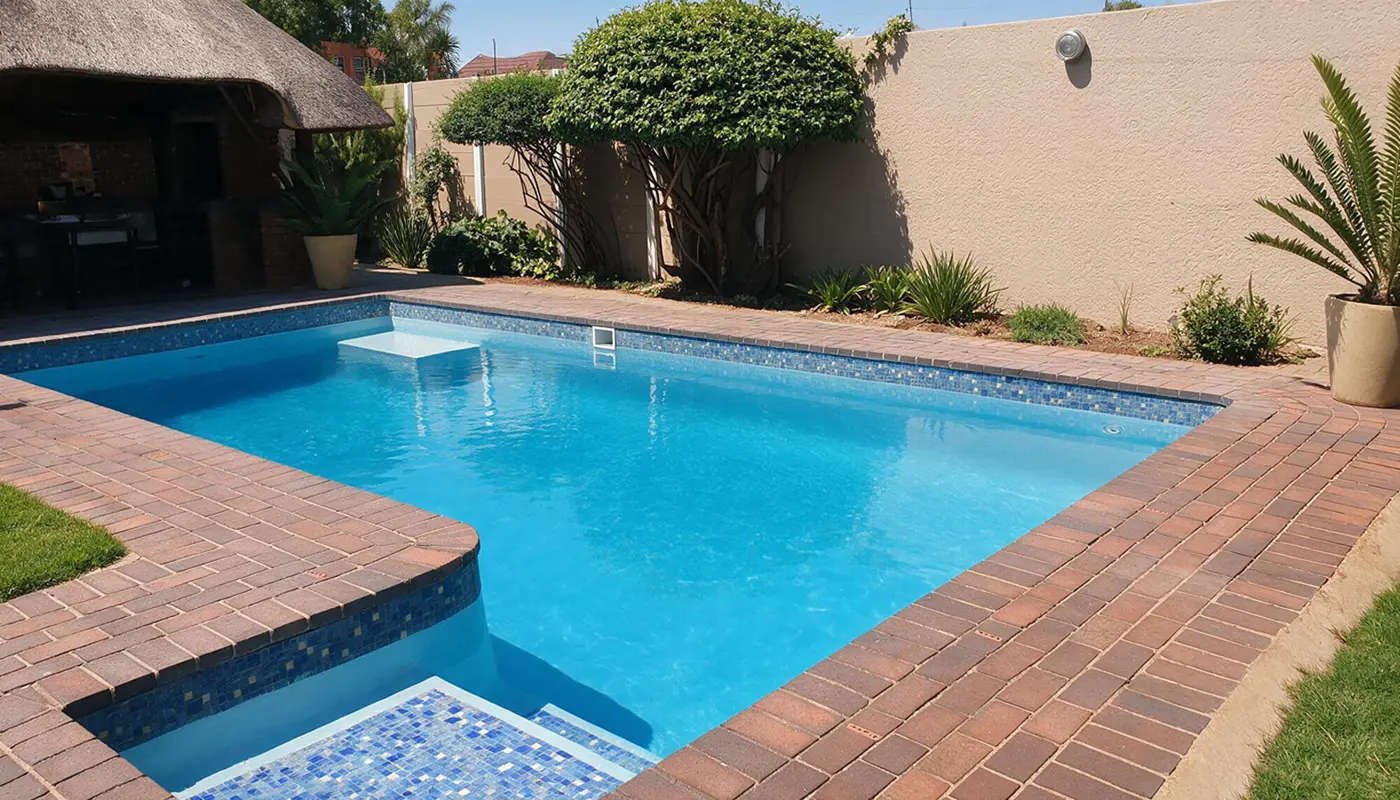 Fibreglass swimming pool after professional relining and resurfacing