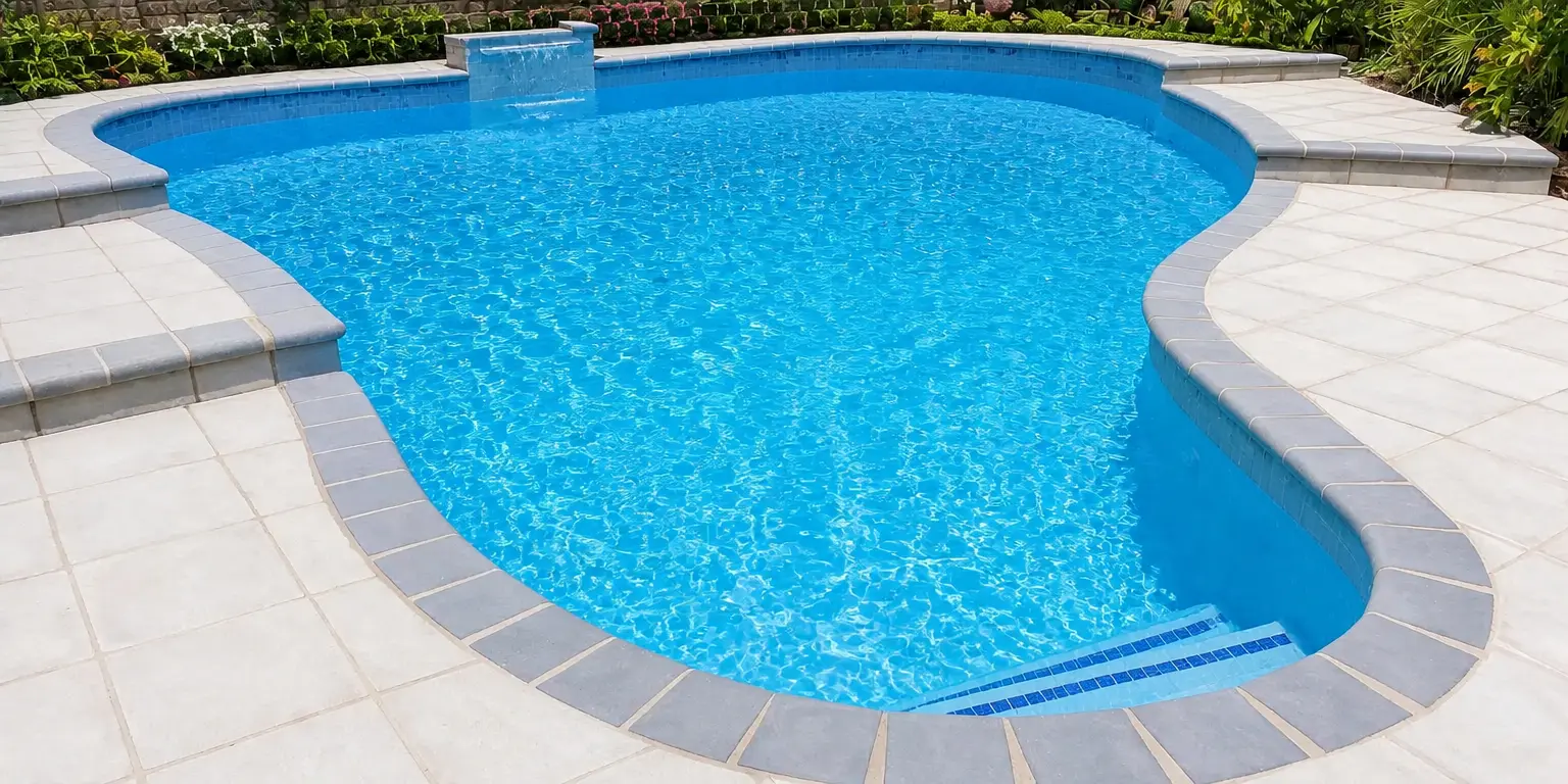 Swimming pool after marbelite resurfacing