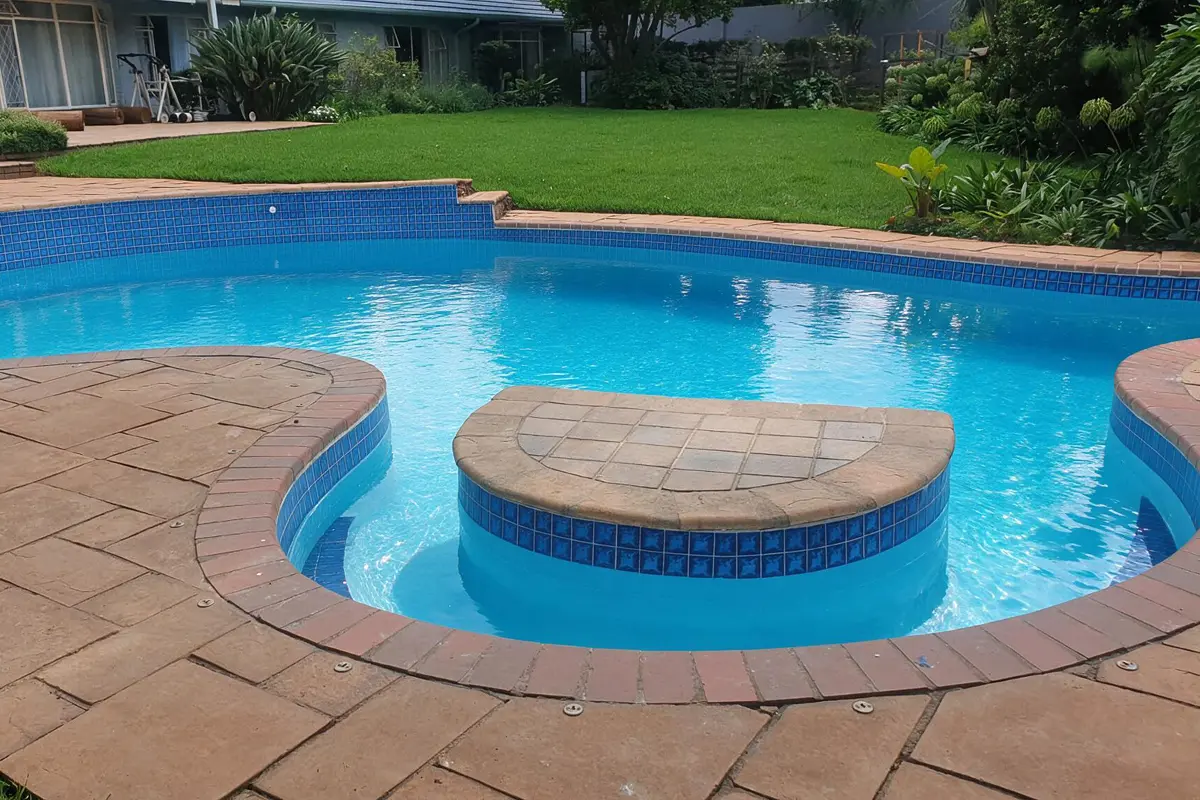 Swimming pool after marbelite renovation and resurfacing